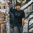 Person wearing a t-shirt with an upside-down American flag design that says America is Revolting