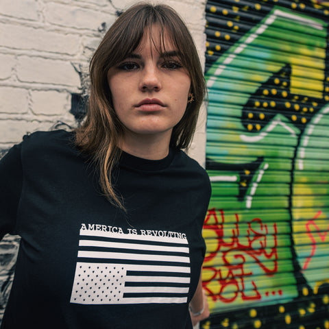 FLIPPED T-shirt - white on black