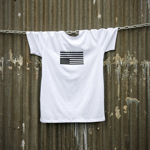 FLIPPED FLAG T-shirt - black on white
