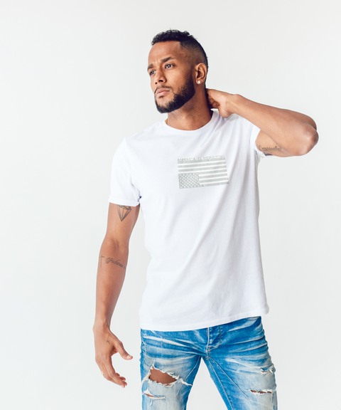FLIPPED T-shirt - white on white